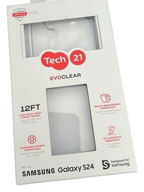 tech21 EvoClear Clear Case for Samsung Galaxy S24 OPEN BOX FINAL PRICE DROP